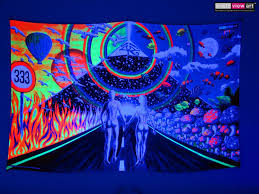 Psychedelic Love Couple Uv Tapestry Fluorescent Backdrop Wall Hanging Party Deco Trippy Tapestry Psychedelic Art Blacklight Tapestry