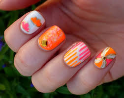 Professionally performed and orange nail design pattern on nails can be done not only with the help in addition, it allows you to to create a orange nail design. Orange Nails Designs Orange Palm Tree Summer Gel Nails Summer Gel Nails