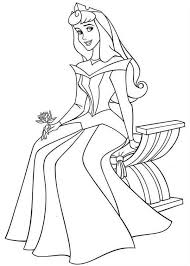 Princess Aurora Sitting On Bench In Sleeping Beauty Coloring Page Color In 2020 Sleeping Beauty Coloring Pages Disney Princess Coloring Pages Disney Princess Colors