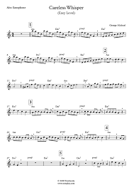 High quality mp3 files (192 kbps) charts print as full size music charts Careless Whisper Alto Sax Sheet Music Easy Level George Michael
