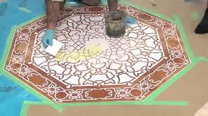 A roll of concrete stencils is much less expensive than a set of stamping mats. Stenciled Concrete Floors Using Stencils With Stains Overlays The Concrete Network