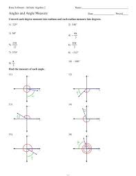 Infinite algebra 2 covers all typical algebra 2 material, beginning with a few major algebra 1 concepts and going through trigonometry. Angles And Angle Measure Kuta Software