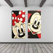 Mickey Mouse Art Minnie Mouse Walt Disney Bedroom Decor Kids Wall Decal Acrylic Painting Ready To Hang Mickey Mouse Art Disney Decor Bedroom Disney Bedrooms