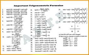 Ssc Exams Prep Trigonometric Formulas Math Formulas Maths Algebra Formulas Algebra Formulas