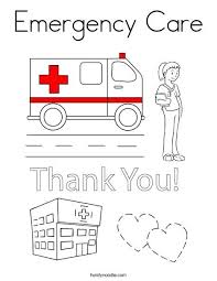 Emergency Care Coloring Page Twisty Noodle In 2020 Emergency Care Coloring Pages Preschool Activities