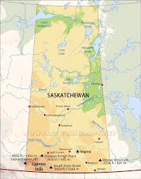 Km) and a population of around 1 million, mostly living in the southern half of the province. Physical Map Of Saskatchewan