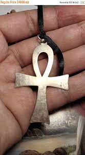 1960s Large Vintage Marked 925 Sterling Silver Ankh Cross Of Life Pendant Boho Symbol Loop Egyptian 925 Sterling Silver 925 Sterling Pendant