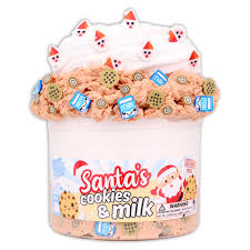 Amazon.com: Santas Cookies & Milk - Butter Snowfizz Textured Slime -  Handmade in USA - Dope Slimes - BeigeWhite : Toys & Games