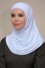 Hijab White Scarf White Practical Ready-made Interlocking Hijab Scarf Sandy  Fabric