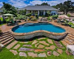 Wonderful 4 bedroom single story home features a huge backyard… Above Ground Pools Austin Tx Design Pictures Remodel Decor And Above Above Ground Pool Landscaping Backyard Pool Landscaping Backyard Pool