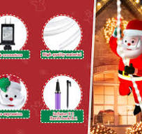 Amazon.com: Baung Christmas Inflatables Decorations Outdoor 9.8ft LED Xmas String Light with 2.7ft Luminous Santa Claus,LED Rope Hanging Lights Xmas ...