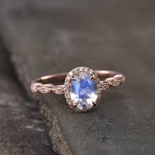 Victorian solitaire engagement ring old european diamond platinum crown 1.36ct l/vs2 gia. Moonstone Engagement Ring Rose Gold Bbbgem