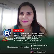 Robson Vila Nova Lopes, secretário da educação de Palmas, foi exonerado  cinco dias após assumir o cargo. Conforme a prefeitura, a saída aconteceu a  pedido do próprio gestor. Uma nova secretária foi