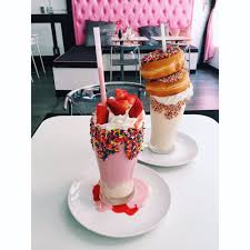 Photo Of My Fair Sweets Atlanta Ga United States Strawberry Shortcake Milkshake Glazed Doughnut Angelbabyyoyo Strawberry Shortcake Food Sweets