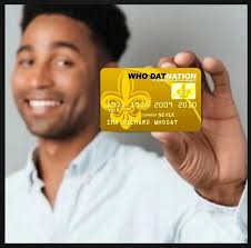 New Orleans Saints Who Dat Nation Official Membership Gold Card