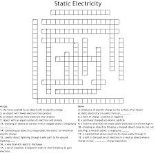 Printable science worksheets on current electricity, circuits, conductors and insulators, and static electricity. Static Electricity Crossword Wordmint