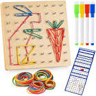 Wooden Geoboard Mathematical Manipulative Material Array Block Geo Board Coogam