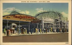 Savin Rock Ct Skooter Thunderbolt Roller Coaster Old Postcard West Haven Amusement Park Old Postcards