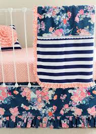 We have several coral crib bedding sets to choose from to make your nursery your favorite room. Navy Coral Crib Bedding Set Navy Floral Coral Bumperless Set Lottie Da