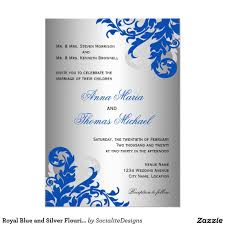 Royal Blue And Silver Flourish Wedding Invitation Zazzle Com Silver Wedding Invitations Blue Wedding Invitations Wedding Cards