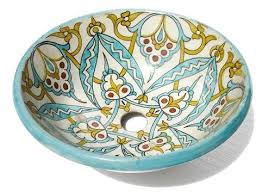 antique moroccan pottery sink vessel