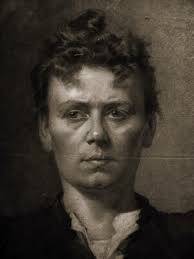 Wilhelm Schmidt, Nürnberg. Damenportrait (Schulterstück). Handzeichnung,  1899