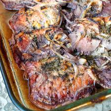 I varied the spices in the rub on the pork chop and used rosemary and thyme with the. Roasted Boneless Pork Chops With Red Wine