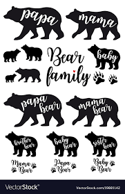 Mama Bear Papa Bear Baby Bear Set Royalty Free Vector Image
