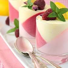Rose Water Panna Cotta Raspberry Mousse And Lemon Curd Cream Wrapped In One Cool Verrine In French Translator On Top Sweet Recipes Desserts Fancy Desserts