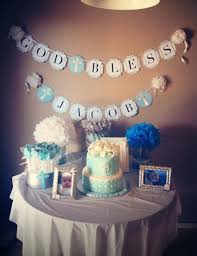 Pin By Sarah Lopez On Party Inspire Baptism Decorations Boy Baptism Party Baptism Party Boy