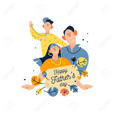 Perfect father's day card kids can make. Happy Father S Day Funny Drawing Of Dad And Kids Flat Vector Royalty Free Cliparts Vectors And Stock Illustration Image 147346318
