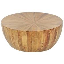 Drum pasadena solid wood coffee table. Sunburst Pattern Solid Wood Drum Coffee Table Mango Wood Walmart Com Walmart Com