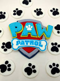 Paw Patrol Logo And Paw Print Disc Fondant Cake Topper Birthday Decorations Paw Patrol Birthday Cake Paw Patrol Cake Toppers Paw Patrol Cake