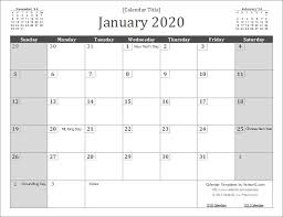 Free Printable Calendar 2020 Template Excel Calendar Free Calendar Template Monthly Calendar Printable