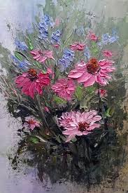 Just Plain Fun Is My First Palette Knife Painting Completed In Oil At The Request Of My Students I Began Exp Arte Del Fiore Dipingere Fiori Fiori Dipinti