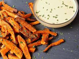 For the dipping sauces, just mix all the ingredients for each. Baked Smokey Sweet Potato Fries Recipe