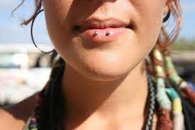 Piercing Labret Horizontal Lip Piercing Lip Piercing Ring Facial Piercings