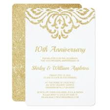 Gold Vintage Glam Elegant 10th Wedding Anniversary Invitation Zazzle Com 50th Wedding Anniversary Invitations 75th Wedding Anniversary 30th Wedding Anniversary Card