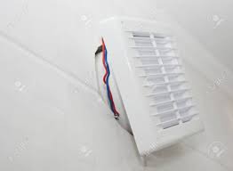 Photo by keller & keller photography. Installing A Bathroom Air Ventilation Fan On The Tiled Wall Stock Photo Picture And Royalty Free Image Image 143951359