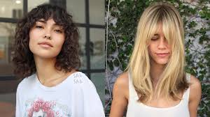 Some tight curls and straight bangs will make you like a. Curtain Bangs Are The Most Flattering For Every Hair Type Glamour