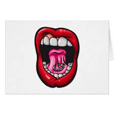 Opened Mouth With Tongue Piercing Zazzle Com Tongue Piercing Mouth Painting Double Tongue Piercing