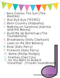 Classroom Playlist: 60 Clean Songs By Sunshine School Supplies | Tpt