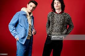 Noah Schnapp And Finn Wolfhard Schnapp Finn Red Leather Jacket