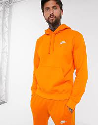 Nike Club hoodie in orange | ASOS