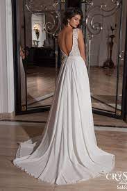 Crystal Design Style Saledo Wedding Dress Low Back High Neck Wedding Dress Trendy Wedding Dresses