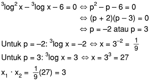 Maybe you would like to learn more about one of these? Akar Akar Persamaan 3log2 X 3log X 6 0 Adalah X1 Dan X2 Nilai X1 X2 Mas Dayat