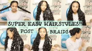 Use the long wire end of the tool to part. 6 Simple Hairstyles After Removing French Braids Curly Hair Tutorial Vlogmas Day 2 Youtube
