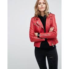 Mango Real Leather Biker Jacket 120 Liked On Polyvore Featuring Outerwear Jackets Red Red Leather Jacket Outfit Red Jacket Outfit Leather Jacket Outfits
