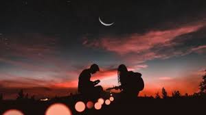 Couple Playing Guitar Sunset Half Moon Silhouette Romantic 5k Man And Woman Silhouette Couple Silhouette Playing Guitar