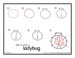 In fact, this is a circle with several legs and characteristic colors. How To Draw A Ladybug Art For Kids Hub Ladybug Art Art For Kids Hub Bugs Drawing
